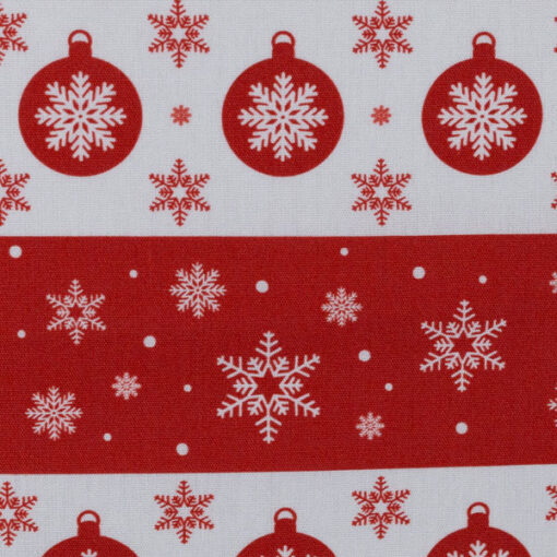 Baumwolle - Weihnachtskugel - rot/ weiss