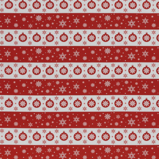 Baumwolle - Weihnachtskugel - rot/ weiss
