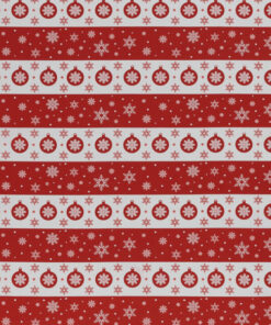 Baumwolle - Weihnachtskugel - rot/ weiss