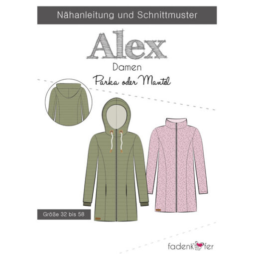 Papierschnittmuster Parka Alex Damen Gr 32-58 - Fadenkäfer