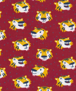Baumwolljersey - "Furry faces" - Tiger - dunkelrot