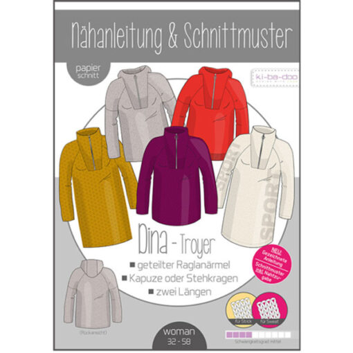 Papierschnittmuster Shirt/Troyer Dina Set Gr 32 - 58 - Ki-ba-doo