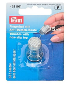 Fingerhut mit Anti-Rutsch-Kante - 15 mm - silberfarbig