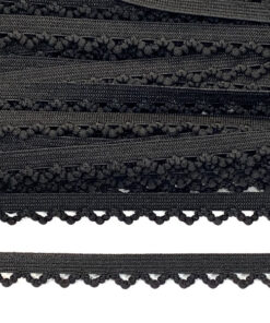 Wäschespitze 10 mm - Bogen - schwarz