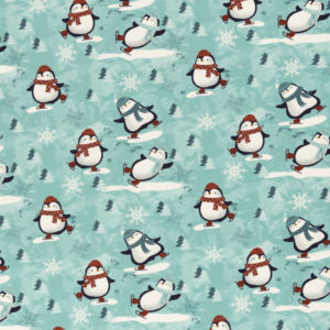 Sweat leicht angeraut "My little penguin" - mint