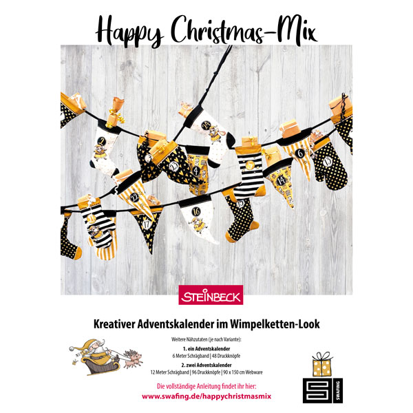Happy Christmas Mix Adventskalender - schwarz / gold