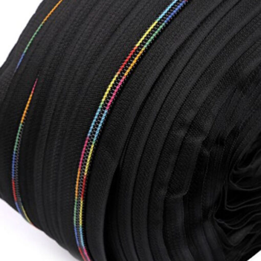 Reissverschluss 6 mm - schwarz / regenbogen