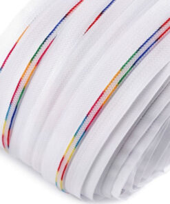 Reissverschluss 6 mm - weiss / regenbogen