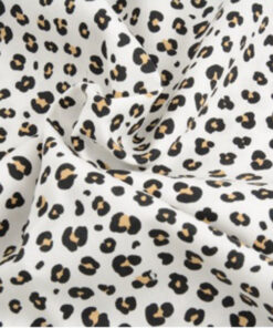 Baumwolle - Leoprint weiss / beige / schwarz