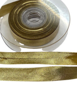 Schrägband uni - gold lurex
