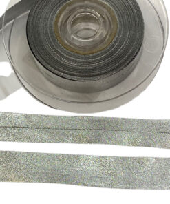 Schrägband uni - silber lurex