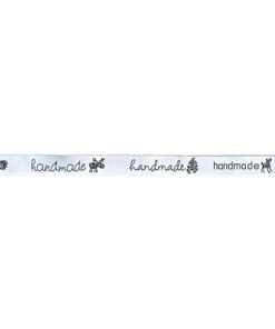 Webband "handmade" 16 mm - hellgrau