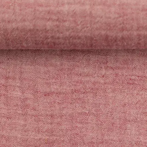 Double Gauze "Jonas" uni doubleface - burgundy meliert