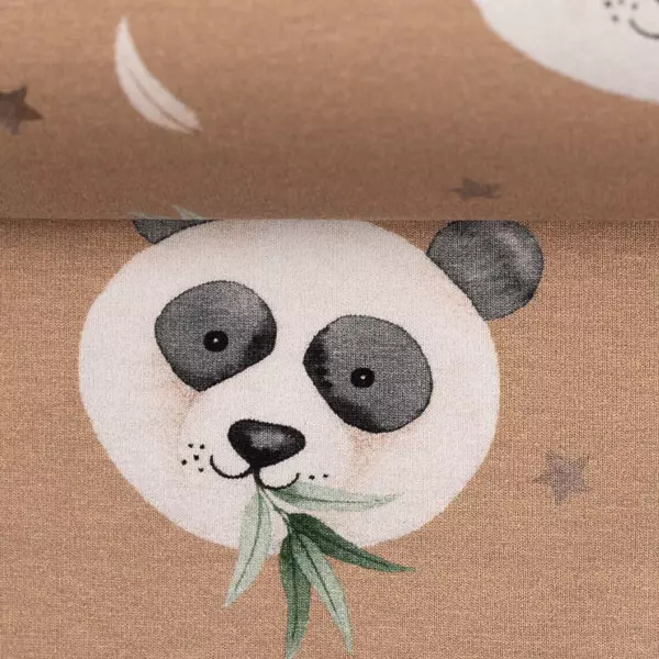 Jersey Baumwolle - "Panda" - Panda - beige / natur