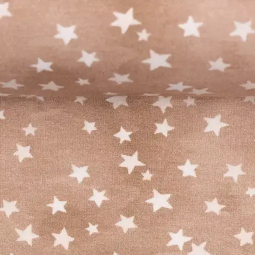 Jersey Baumwolle - "Panda" - Sterne - beige