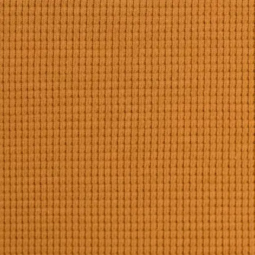 Waffeljersey Baumwolle - "Clarissa" - uni ocker