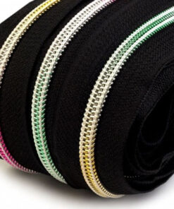 Reissverschluss 6 mm - schwarz / regenbogen 2