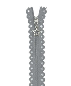 Deko Reissverschluss- Sterne - 25 cm - hellgrau