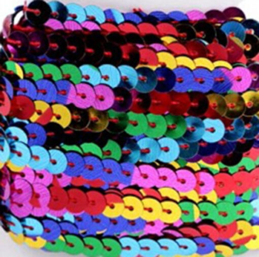 Pailettenband 6 mm - regenbogen