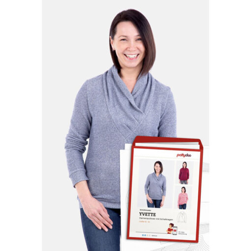 Papierschnittmuster Pullover mit Schlakragen "Yvette" Damen Gr 32-54 - Pattydoo