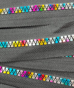 Reissverschluss 6 mm - schwarz / regenbogen 3