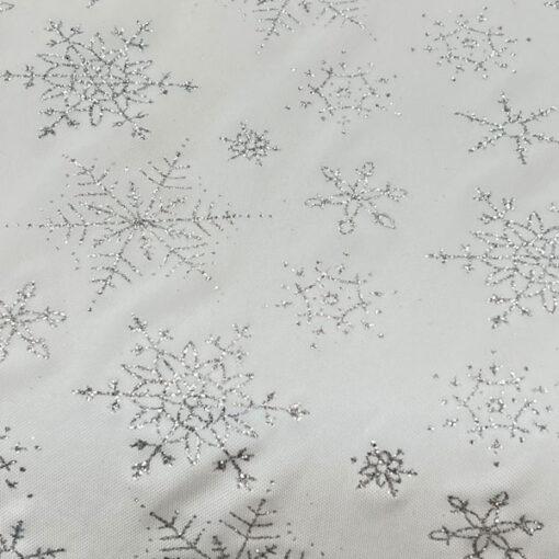 Tüll Schneekristalle - weiss / silber