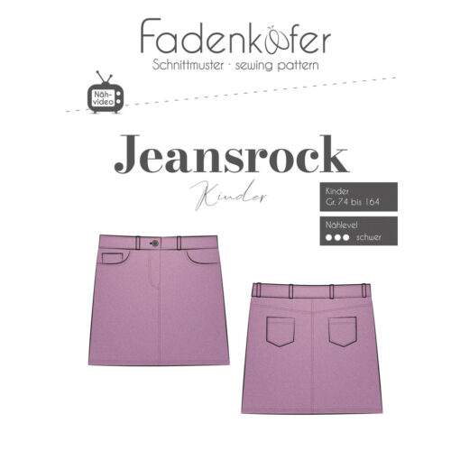 Papierschnittmuster Jeansrock Gr. 74 - 164 - Fadenkäfer