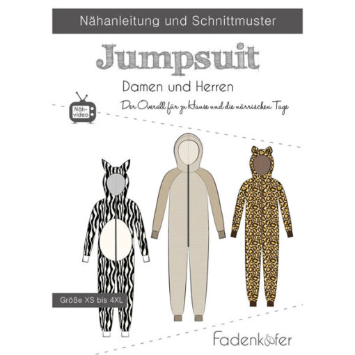 Papierschnittmuster Jumpsuit Damen und Herren Gr. XS - 4XL - Fadenkäfer