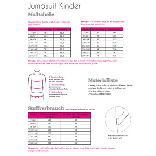 Papierschnittmuster Jumpsuit Kinder 74 - 164 - Fadenkäfer