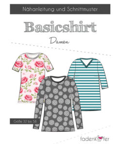 Papierschnittmuster Basicshirt Gr. 32 - 58 - Fadenkäfer
