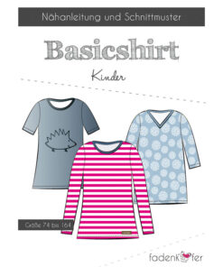 Papierschnittmuster Basicshirt Kinder Gr 74 - 164 - Fadenkäfer