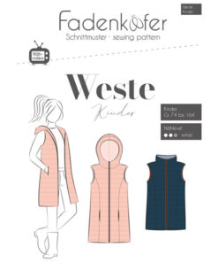 Papierschnittmuster Weste Kinder Gr 50 - 174 - Fadenkäfer