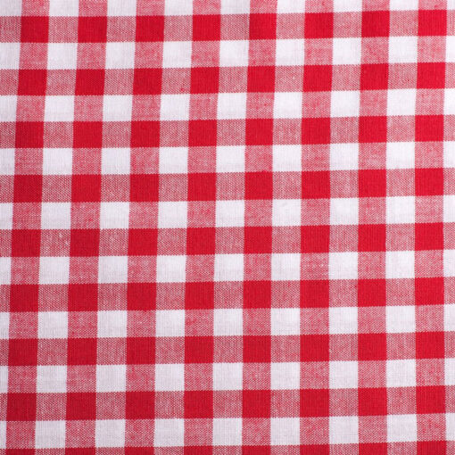 Baumwolle - Karo 10 mm rot / weiss