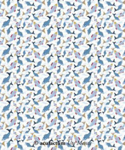 Baumwolle Acufactum - Fische - blau / rot