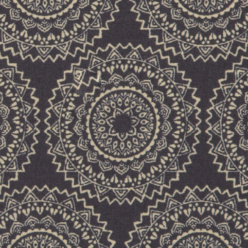 beschichtete Baumwolle Ornamente - dunkelblau / weiss matt