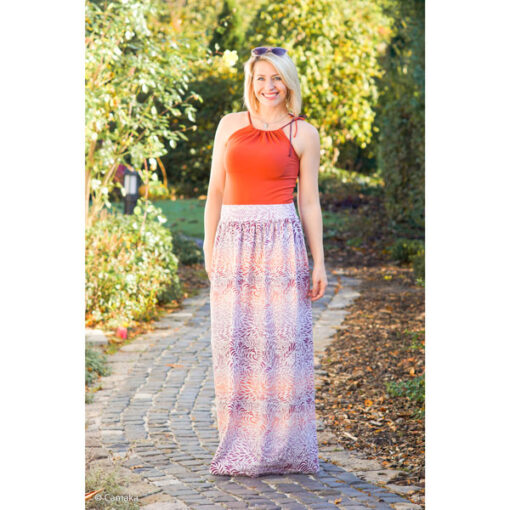 Jersey Baumwolle - "Breeze" by bienvenido colorido - bordeaux/orange/lila