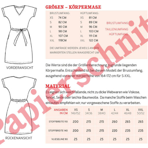 Papierschnittmuster "Frau Vikki" KleidGr 146 - 52 - Studio Schnittreif