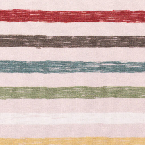 Jersey Baumwolle - "Vintage Farm" Streifen - beige / bunt