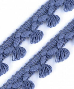 Quastenborte Mini - jeansblau 2