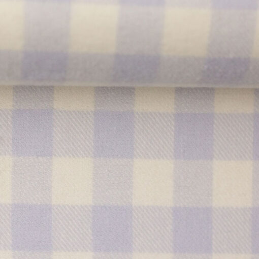 Flanell - "Jack" Karo - wollweiss / grau