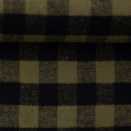 Flanell - "Jack" Karo - khaki / schwarz