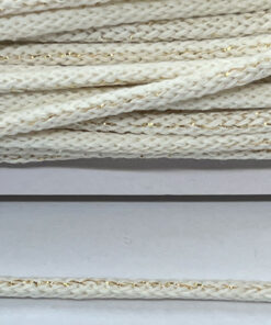 Baumwollkordel 5 mm - wollweiss / gold