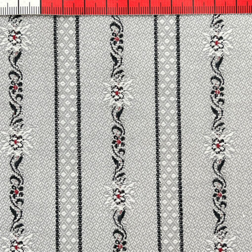 Jacquard Baumwolle - Edelweiss Schwingen - hellgrau