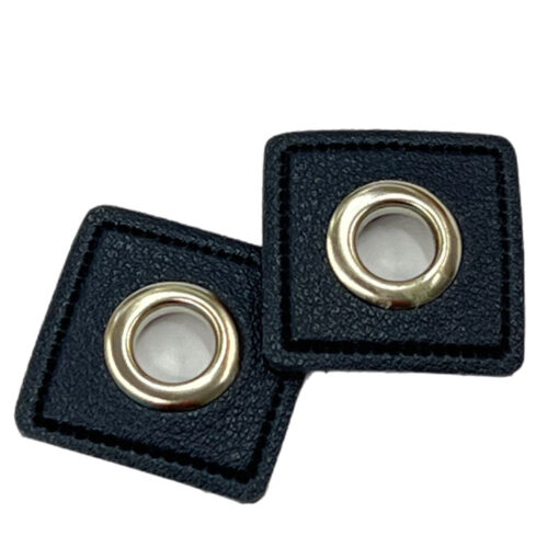 Ösenpatch 2 er Pack - dunkelblau viereckig / nickel