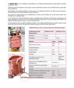 Papierschnittmuster Rucksack 