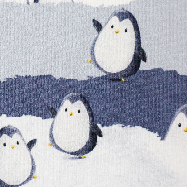 French Terry - "Pinguinis by Thorsten Berger" Kombistoff Pinguine- jeansblau