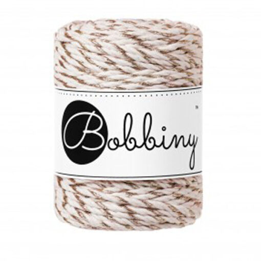 3 mm Makramee Schnur von Bobbiny - champagne twist