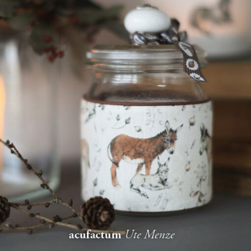 Baumwolle - "Eselliebe" - acufactum beige/braun