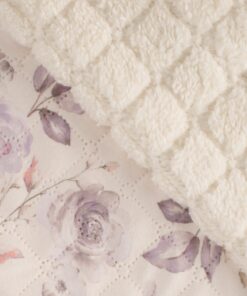 Veloursstepper- Blumen - helle Fleeceseite