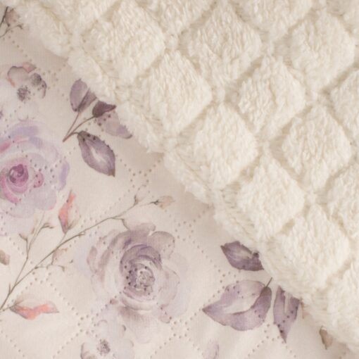 Veloursstepper- Blumen - helle Fleeceseite